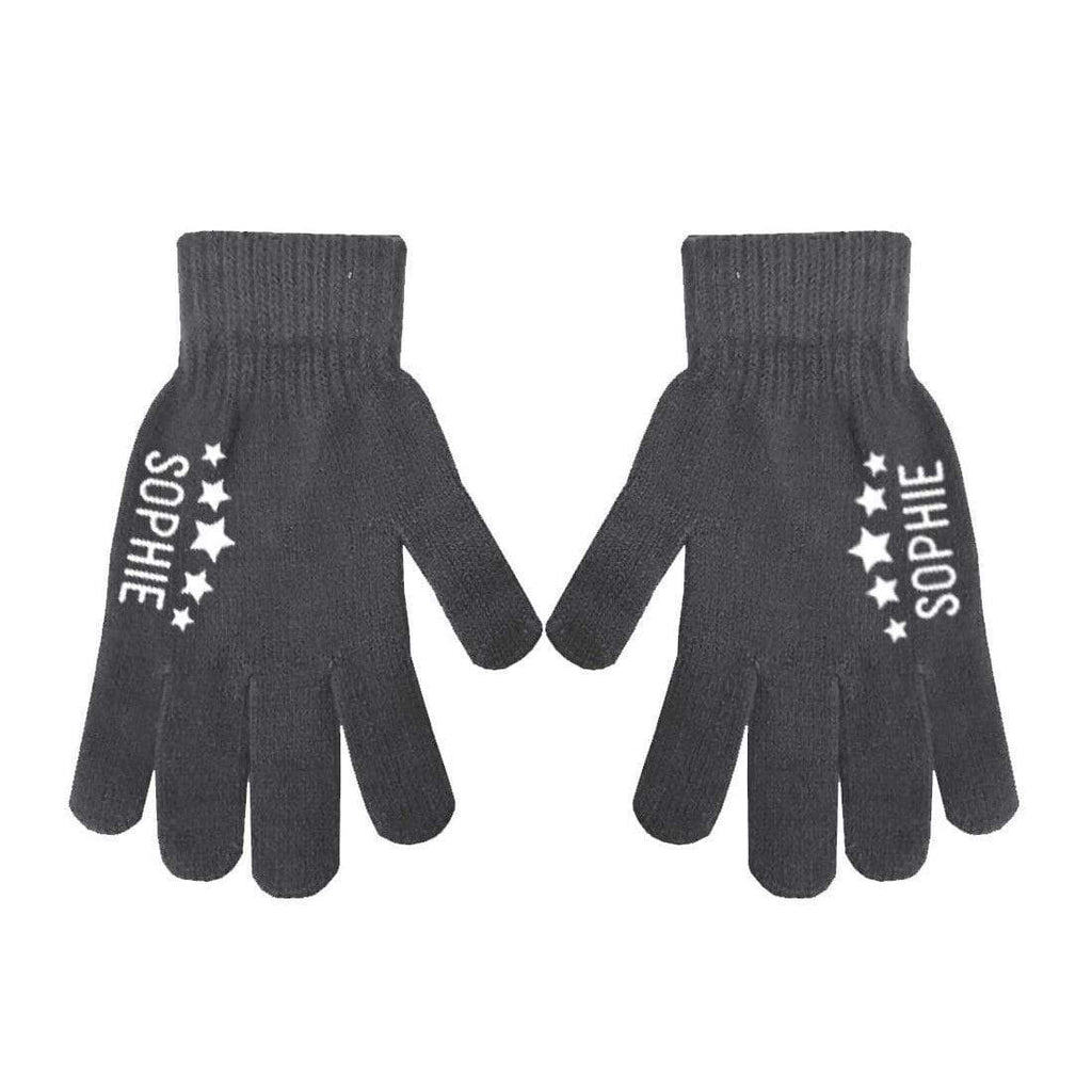 Personalise Name Kids Teenagers Adults Unisex Boy Girls Winter Fashion Gloves D1