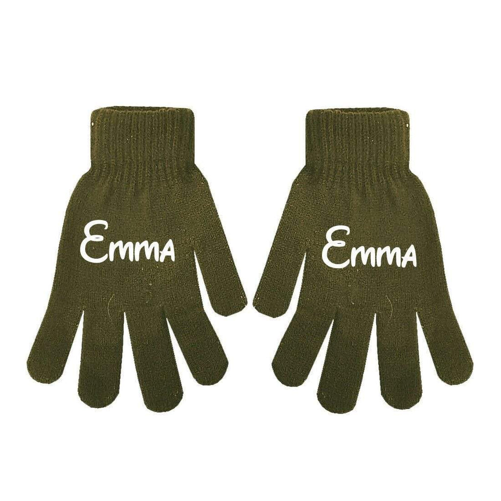 Personalise Name Kids Teenagers Adults Unisex Boys Girls Winter Fashion Gloves