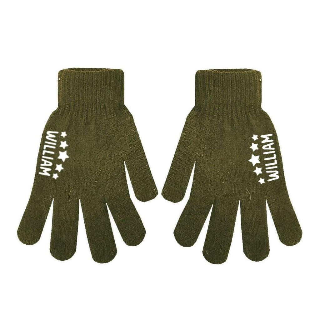 Personalise Name Kids Teenagers Adults Unisex Boy Girls Winter Fashion Gloves D1