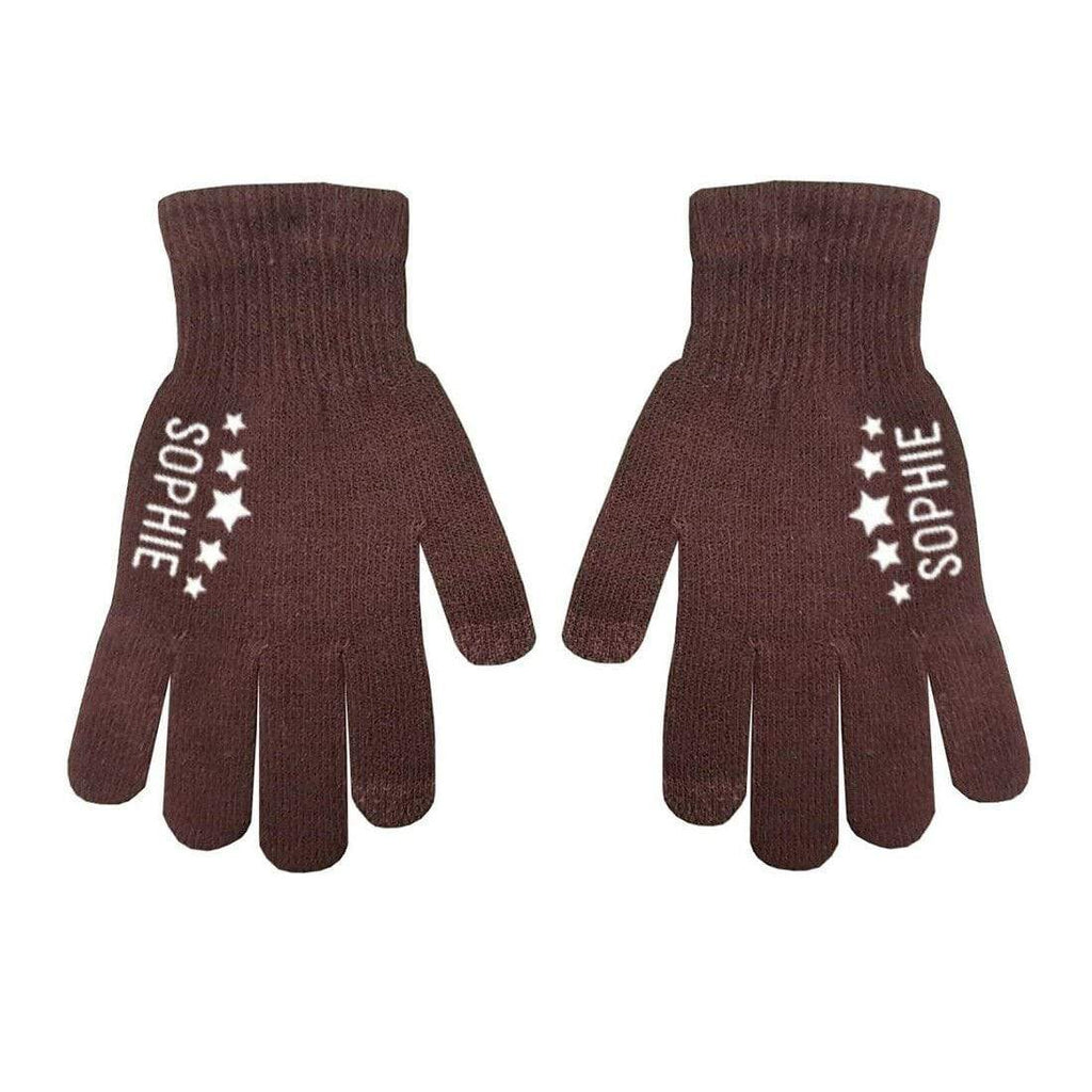 Personalise Name Kids Teenagers Adults Boys Girls Winter Touch Screen Gloves