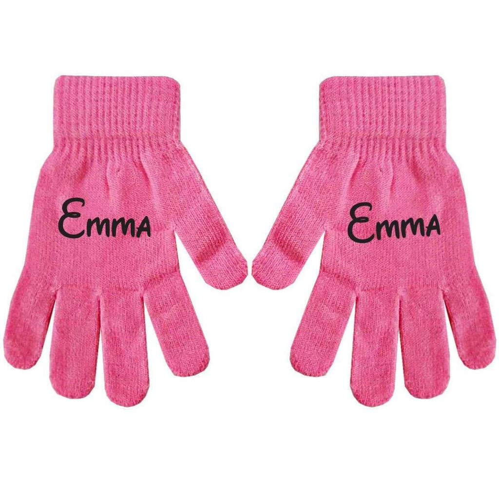 Personalised Name Kids Teenagers Adults Boys Girls Winter Gloves Hand Warmers D2