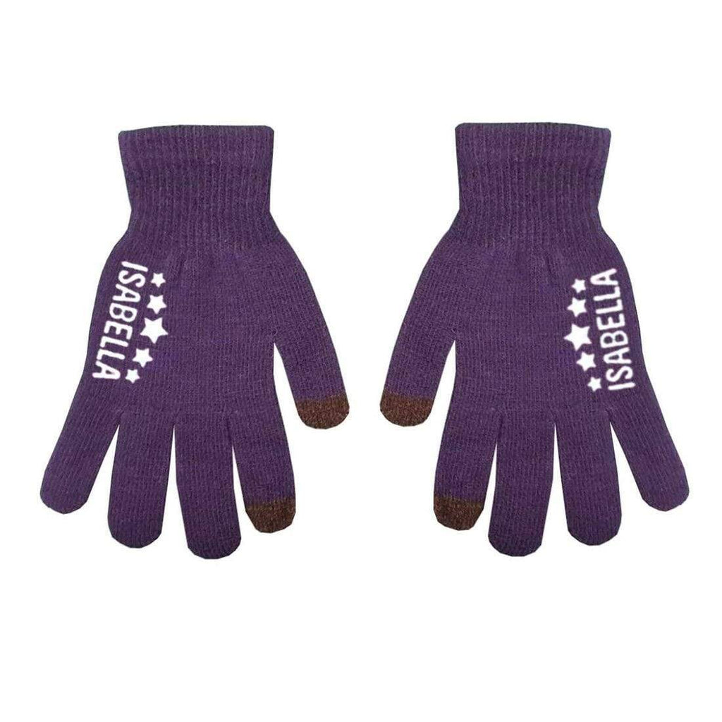 Personalise Name Kids Teenagers Adults Boys Girls Winter Touch Screen Gloves