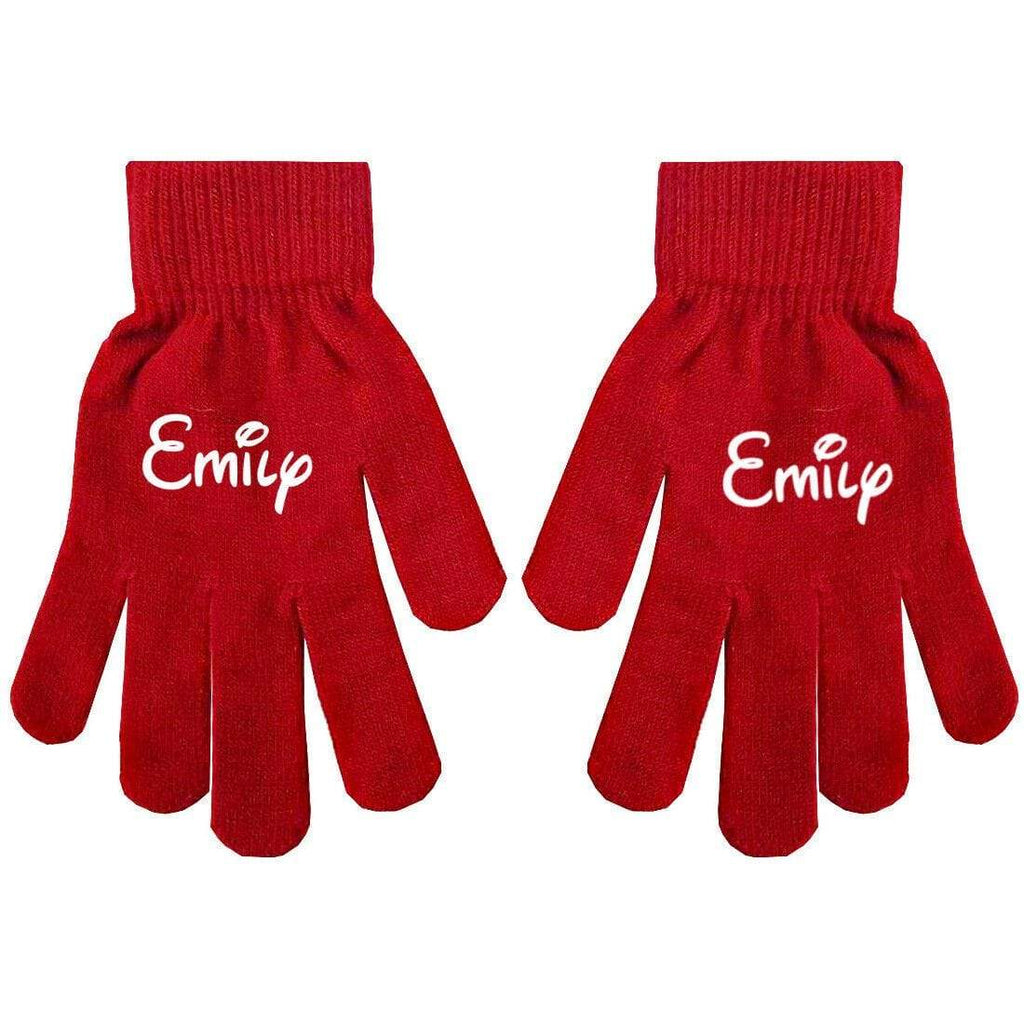 Personalised Name Kids Teenagers Adults Boys Girls Winter Gloves Hand Warmers D2
