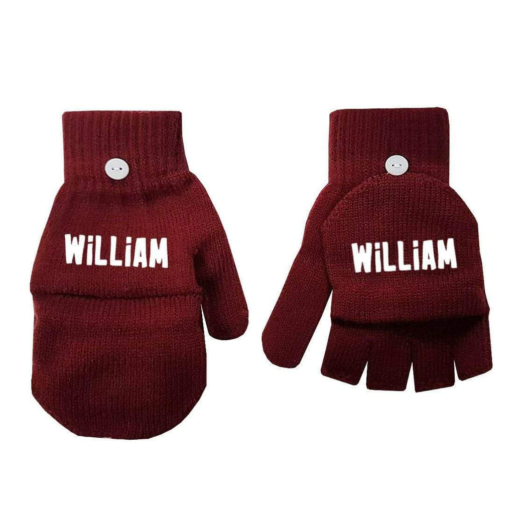 Personalise Kids Magic Gloves 2 Way Mittens Boys Girls Winter Funky Teenagers