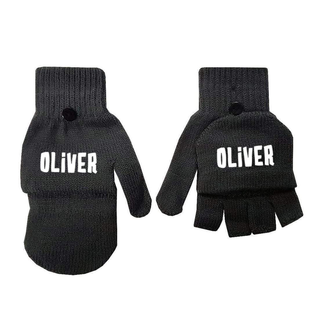 Personalise Kids Magic Gloves 2 Way Mittens Boys Girls Winter Funky Teenagers