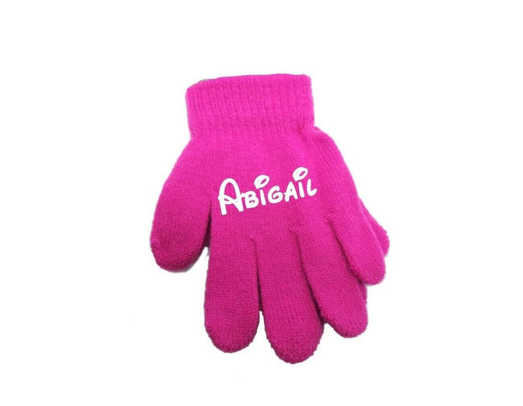 Personalised Magic Kids Winter Funky Cool Teenager Gloves With Your Name on