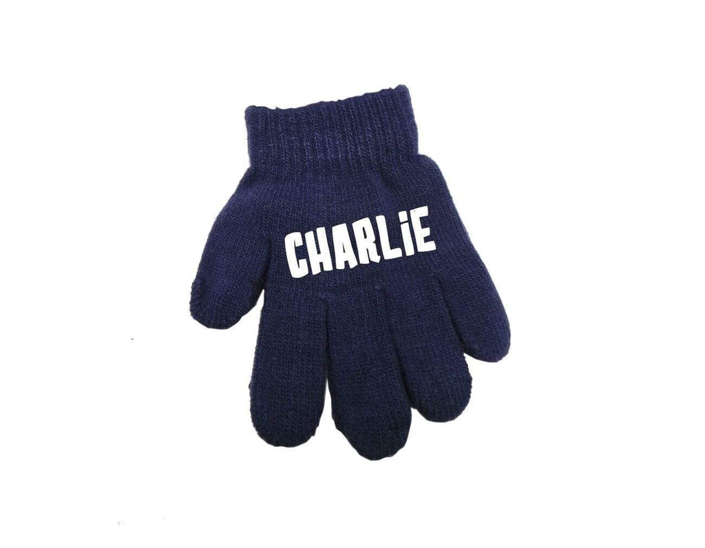 Personalised Magic Kids Winter Funky Cool Teenager Gloves With Your Name on