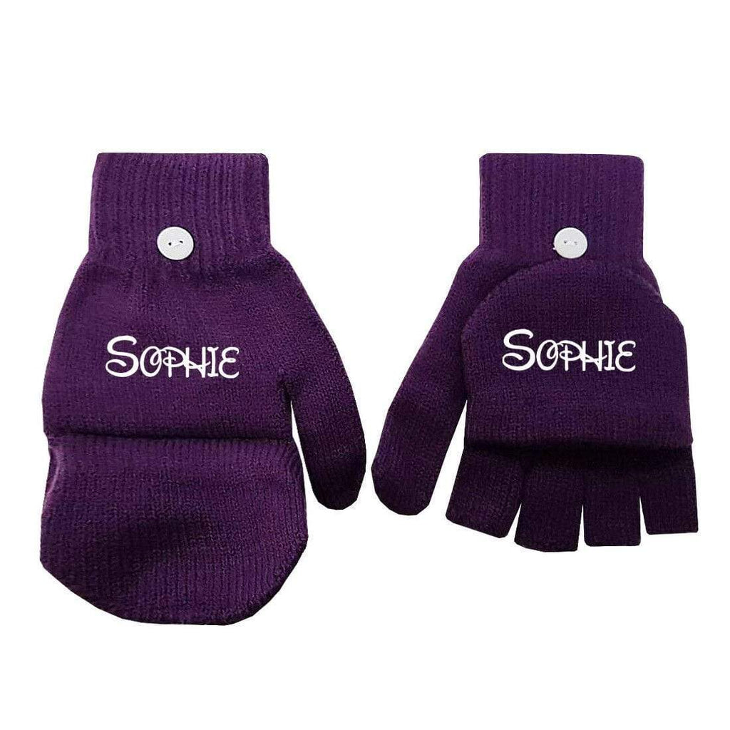 Personalise Kids Magic Gloves 2 Way Mittens Boys Girls Winter Funky Teenagers