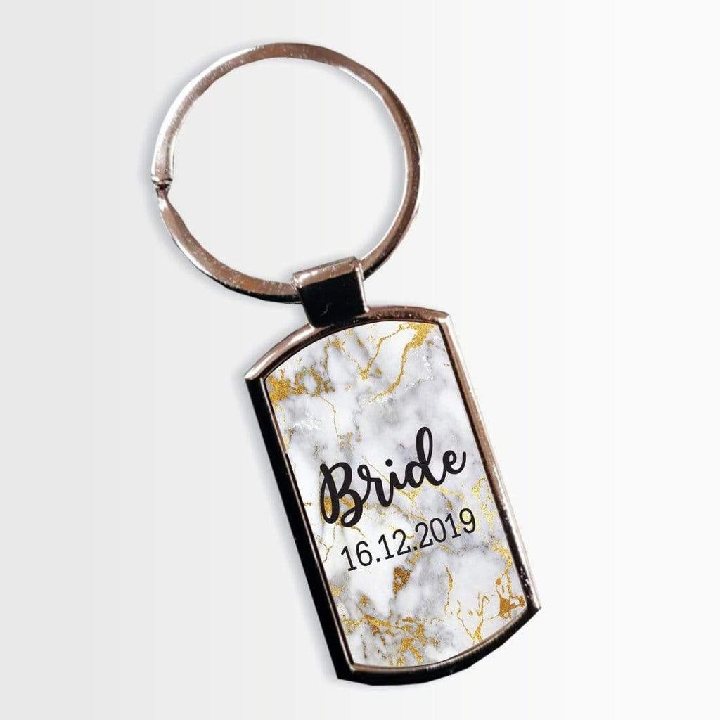 Personalised Bride Groom Key Ring Sentimental Gift