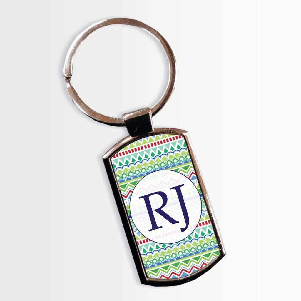 Personalised Initials Name Retro Design Key Rings