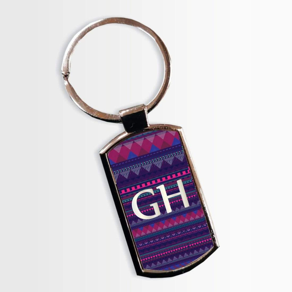 Personalised Initials Name Retro Design Key Rings