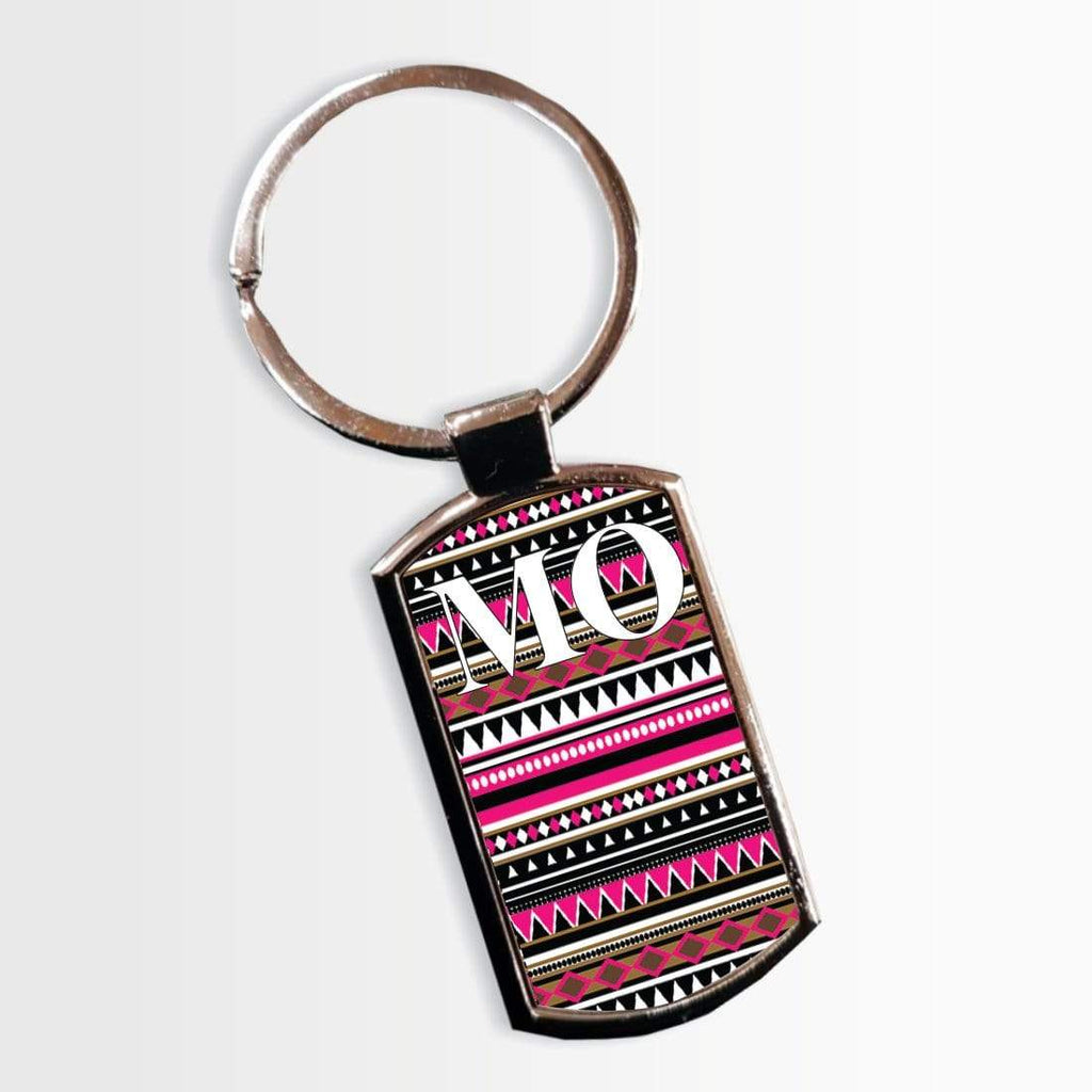 Personalised Initials Name Retro Design Key Rings