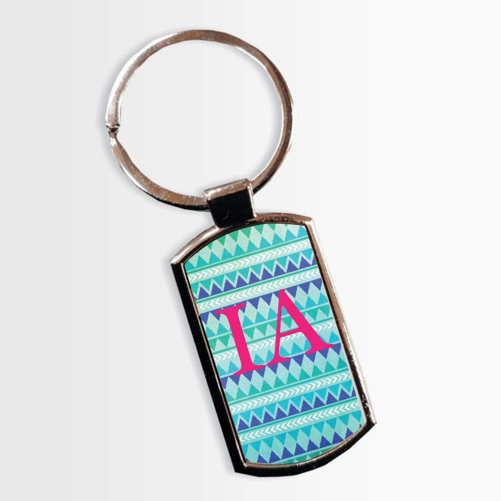 Personalised Initials Name Retro Design Key Rings