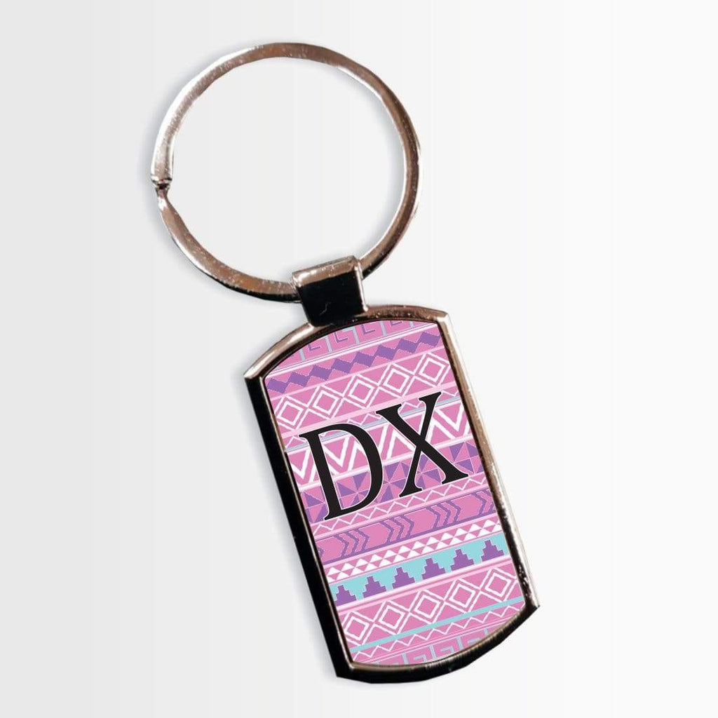 Personalised Initials Name Retro Design Key Rings