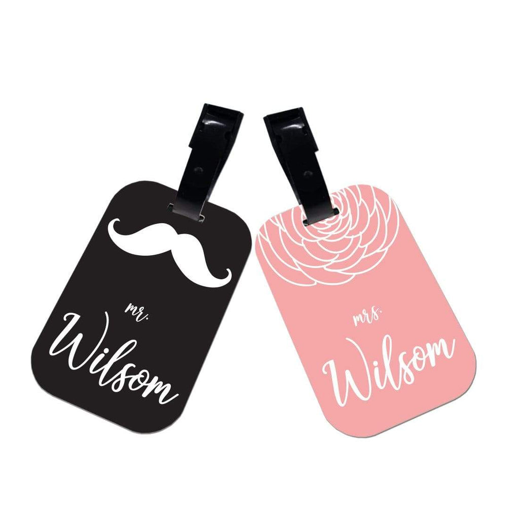 Personalised Name Couples Newly Weds Luggage Suitcase Travel Bags Tags