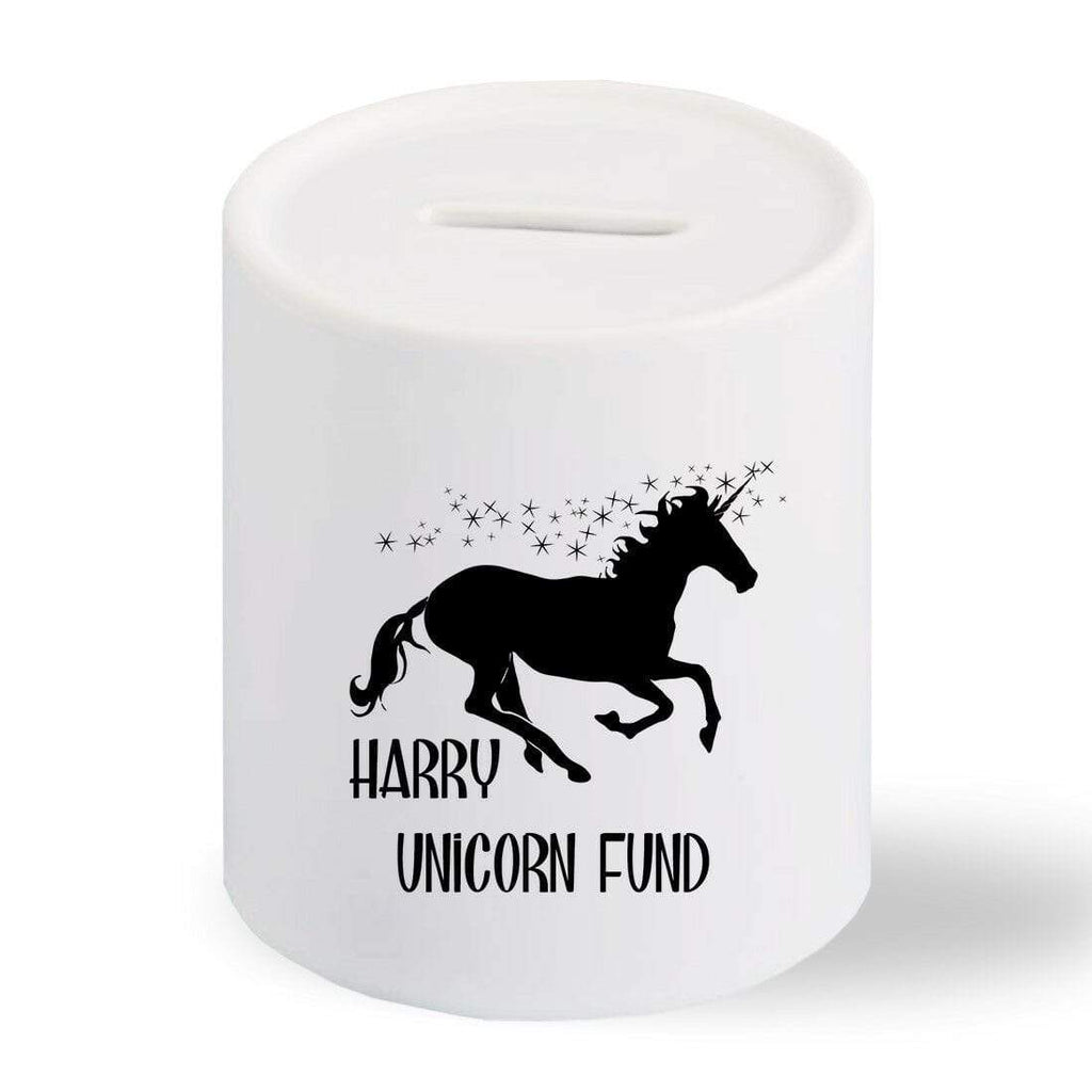 Personalise Name Unicorn Horse Money Box Funds Gift Piggy Bank Pocket Money