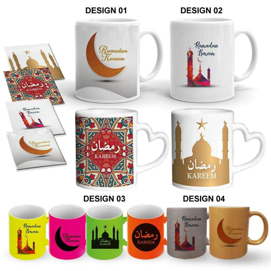 Ramadan Kareem Gift Present Mug Glass Cup Gift With Or Without A Coaster Set D4