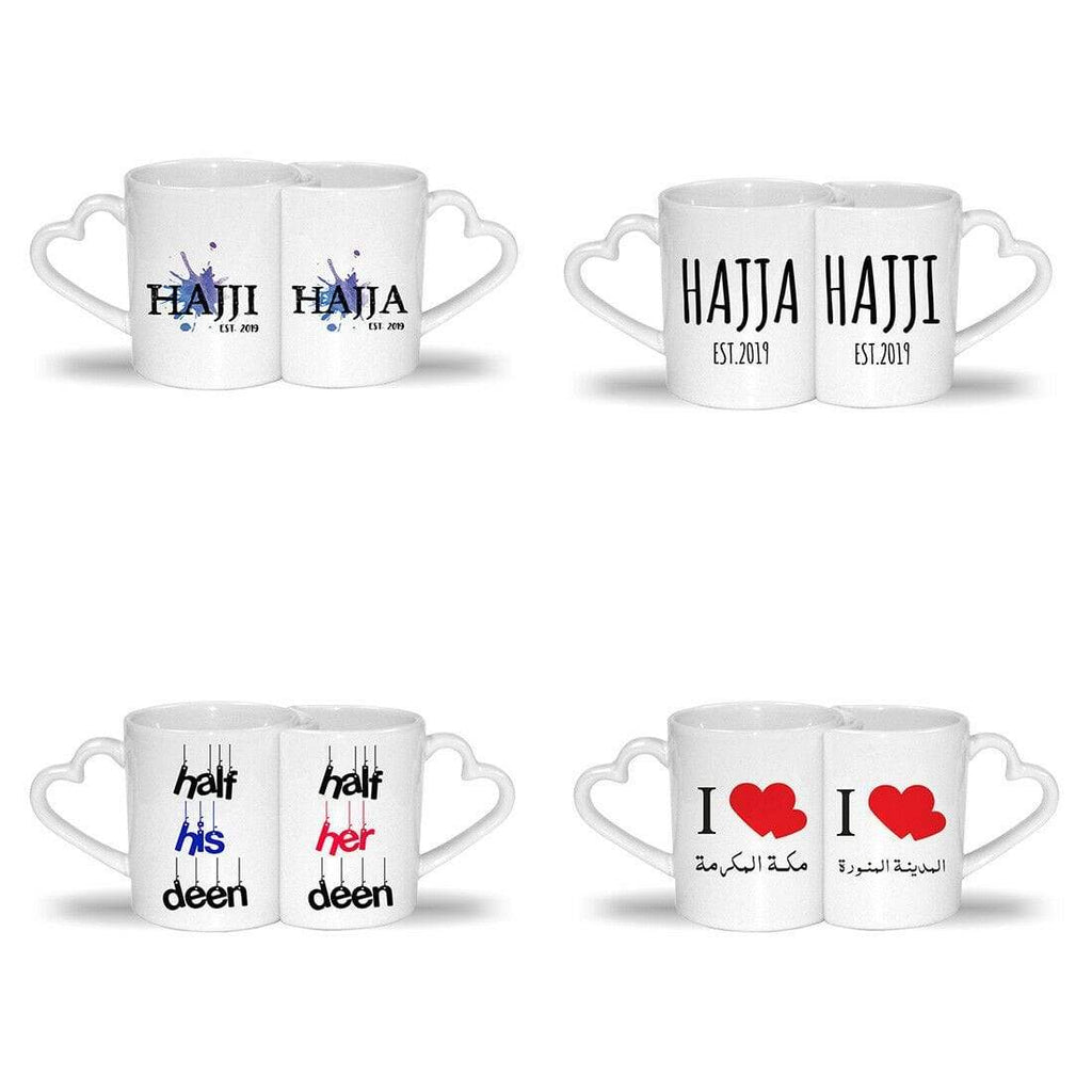 Set Of 2 Islamic Hajja Hajji Deen Wed Gift Present Anniversary Couples Mugs D5