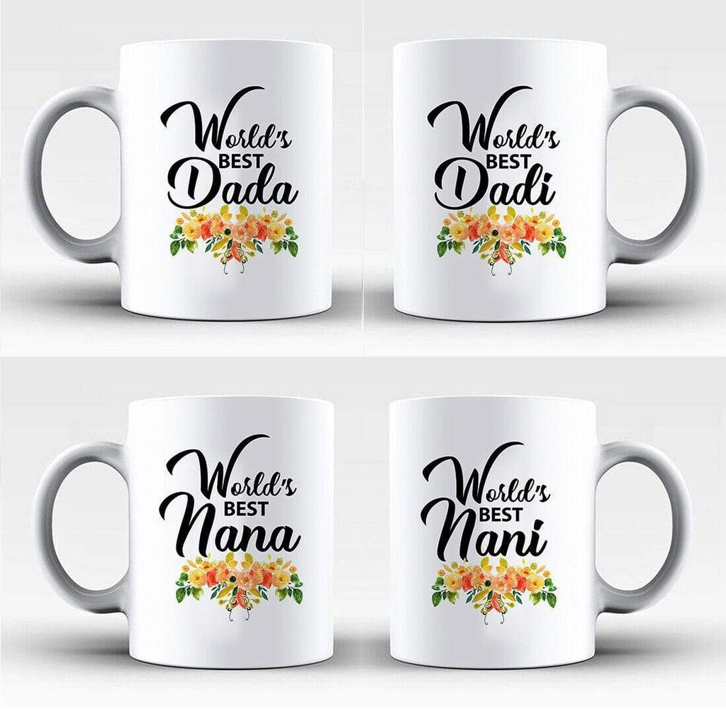 Worlds Best Dada Dadi Nana Nani Asian Grandparents Sets OR Single Present Mugs