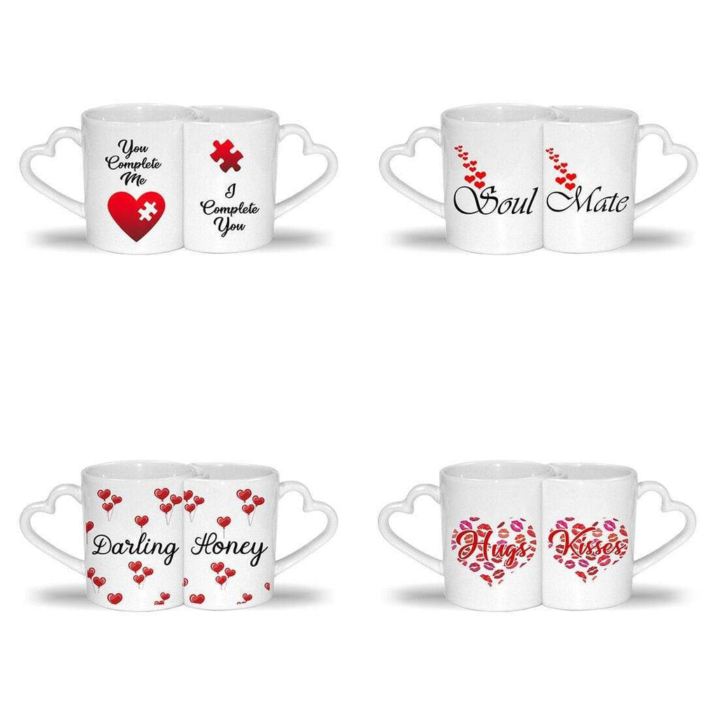 Set Of 2 His Hers Soul Mate Hugs Kisses Wedding Gift Anniversary Couples Mugs