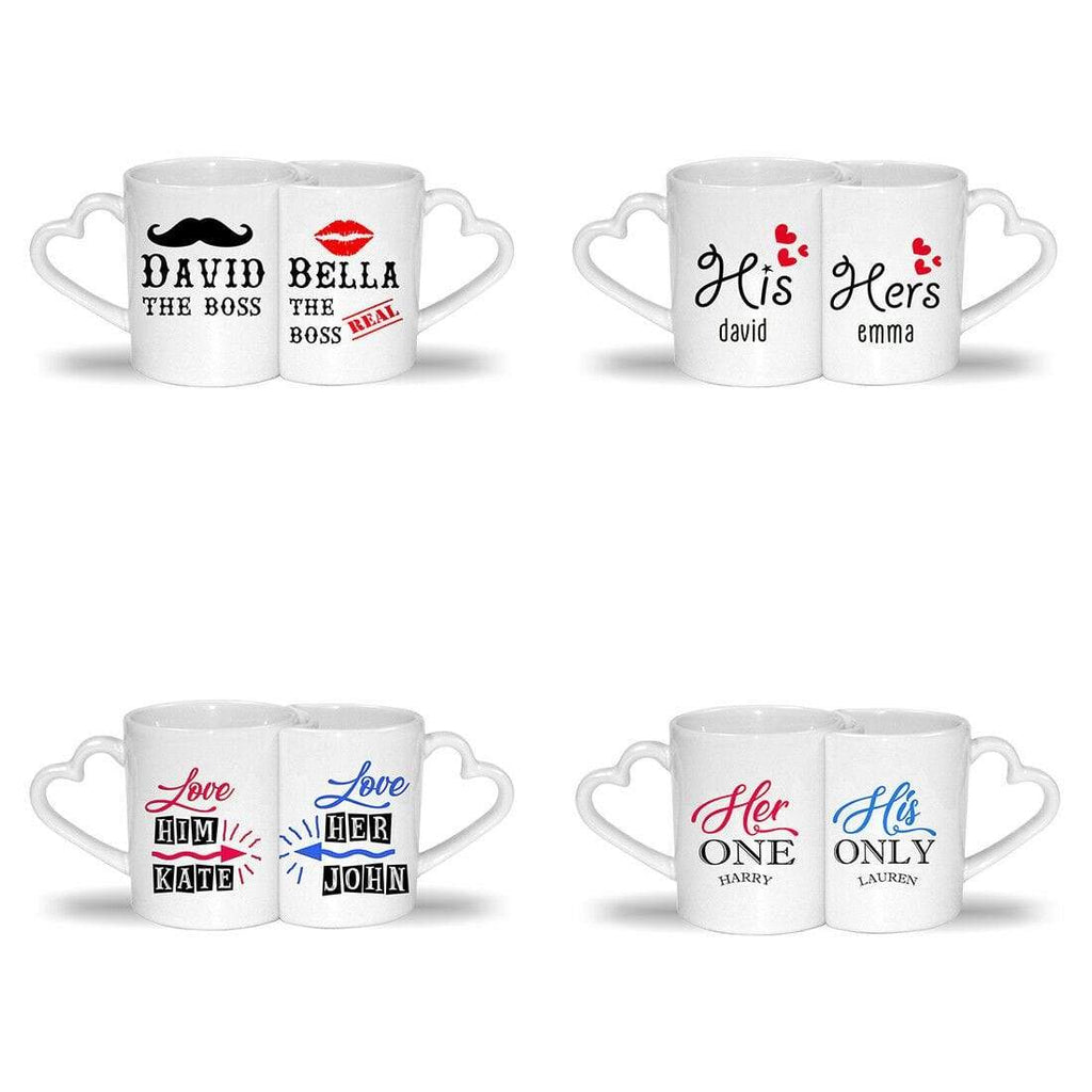 Set Of 2 His Hers Mr Mrs Personalise Name Wedding Gift Anniversary Couples Mugs