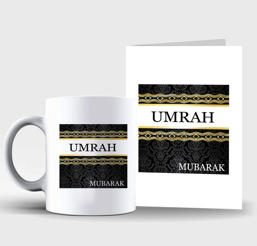 Umrah Mubarak Islamic Muslim Drink Mug Cup Coffee And Card SET Gift Present 4