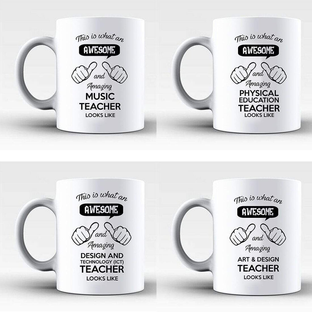 This Is What An Awesome Music PE Art & Design Teacher Looks Like Mugs Gift