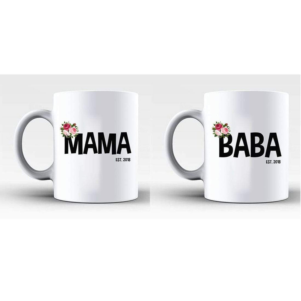 New Baba Mama 2018 Mummy Daddy Dad Mum Mugs Coffee Tea Glass Gift Present