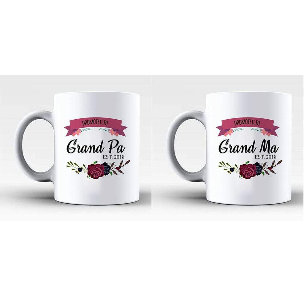 Grandma Grandpa Mugs Grandparents Family Loved Ones Cute Coffee Tea Glass Gift