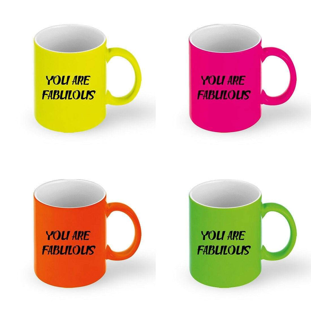 You Are Fabulous Friend Family Gift Neon Drink Cup Glass Coffee Tea Mug Present