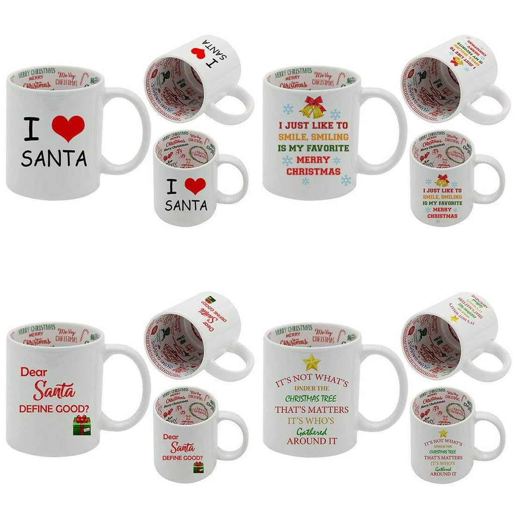 I Love Christmas Festive Graffiti Santa Drink Cup Glass Coffee Tea Mug Gift 2