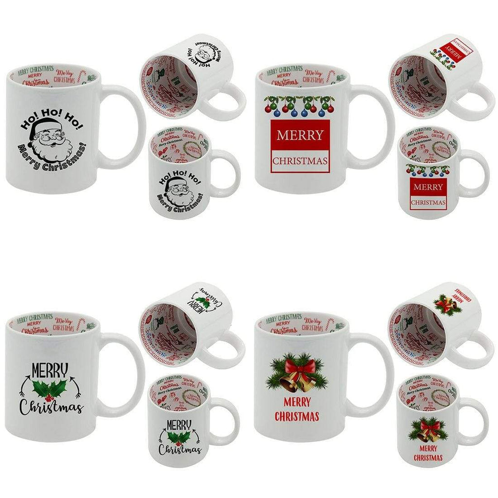 I Love Christmas Festive Graffiti Santa Drink Cup Glass Coffee Tea Mug Gift 3