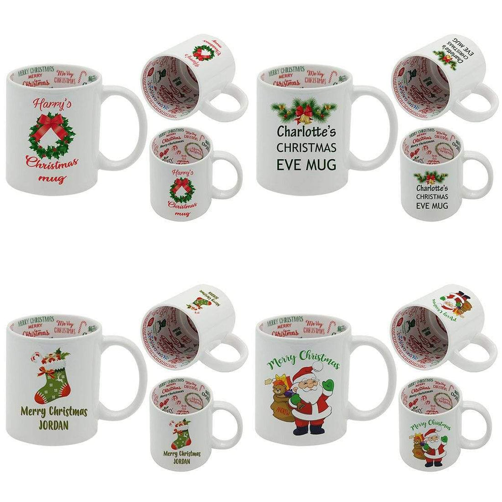 Personalise Christmas Festive Graffiti Xmas Drink Cup Glass Coffee Tea Mug Gift