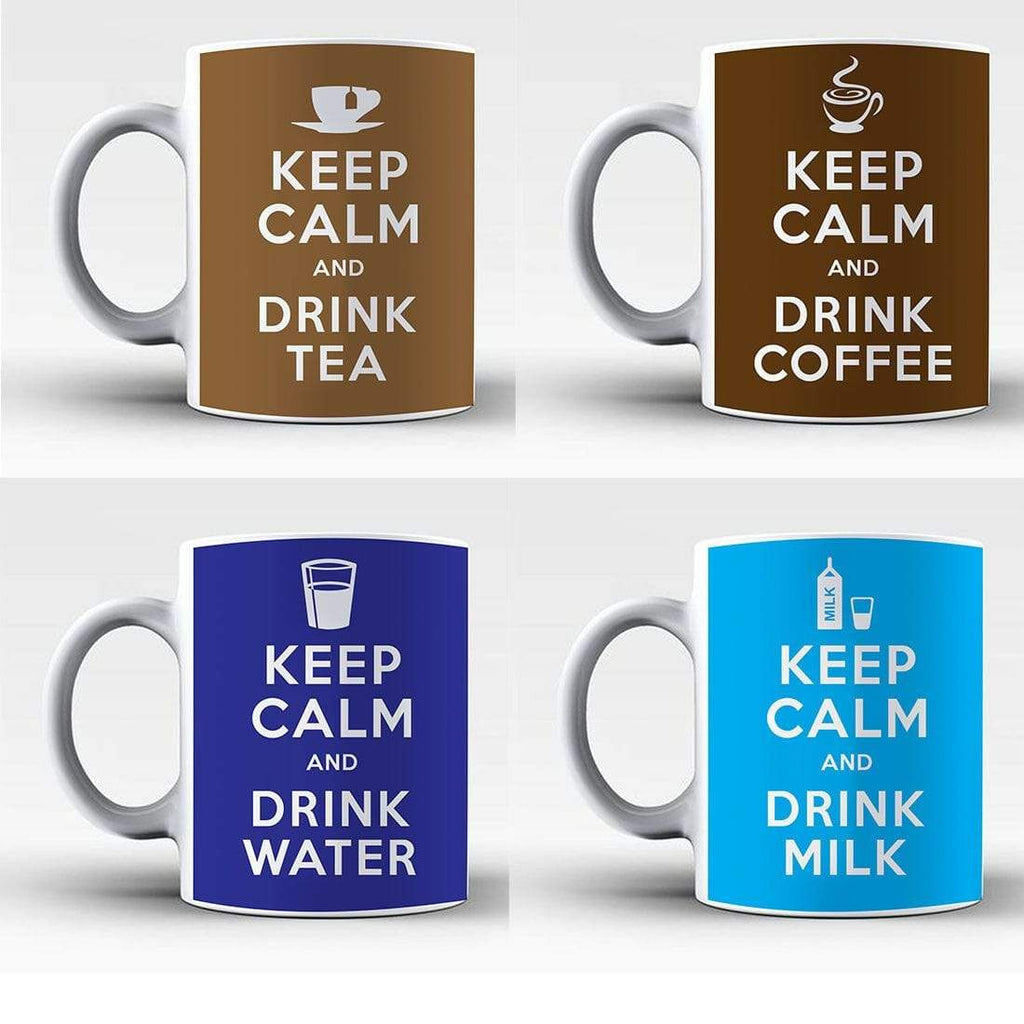 Keep Calm And Drink Water Coffee Tea Milk Drinking Glass Mugs Gift Present 3