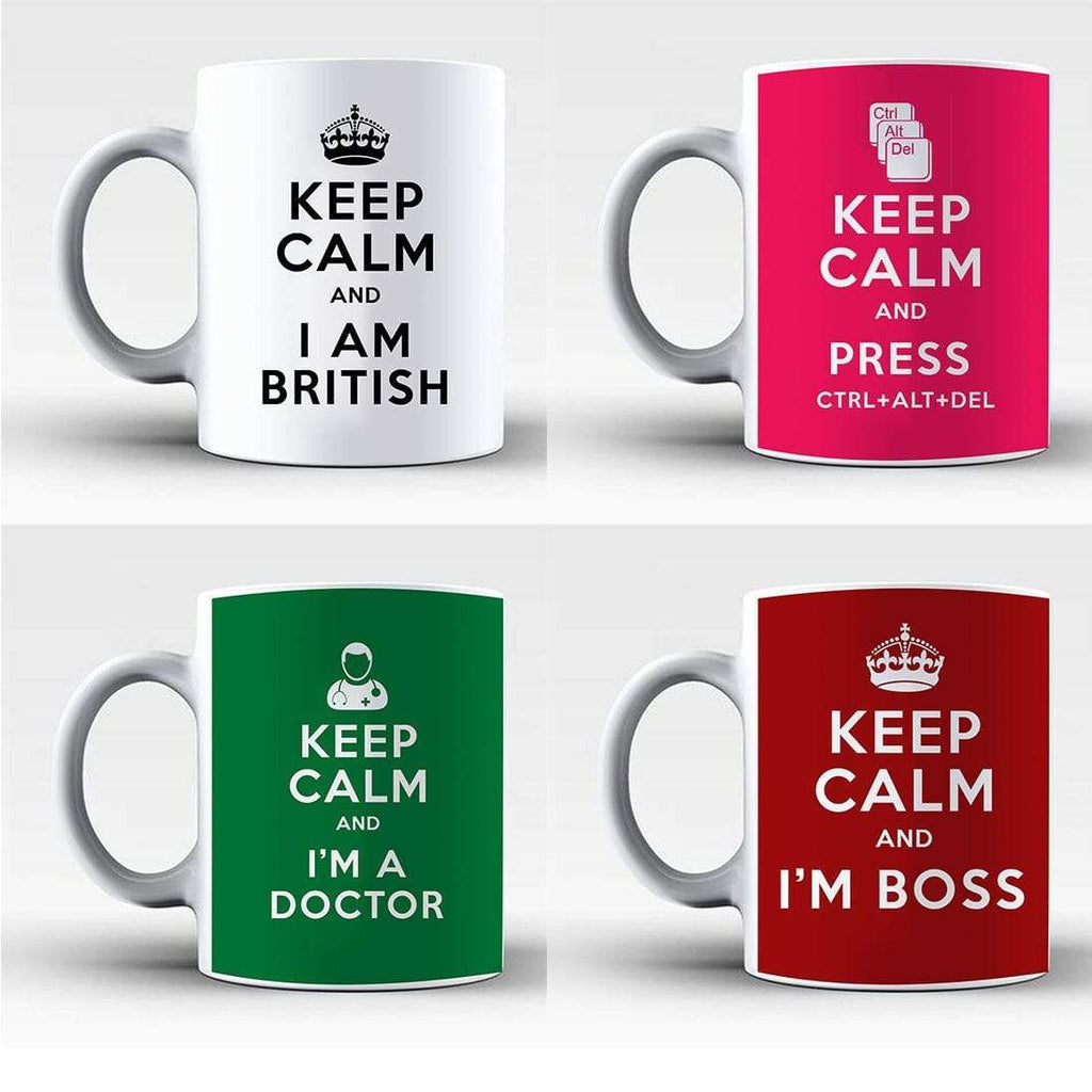 Keep Calm I'm British I'm A Doctor Boss Funny Drink Glass Mugs Gift Present