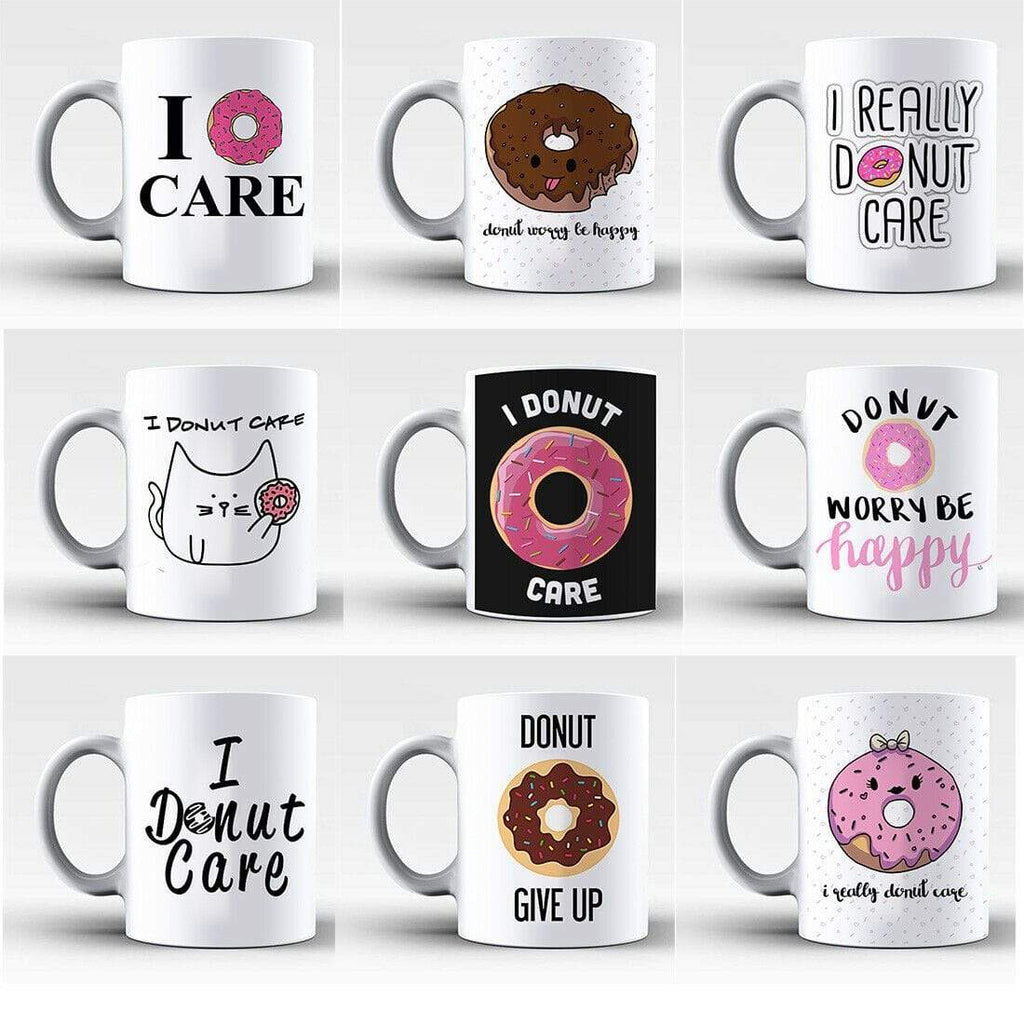 I Donut Care Funny Doughnut Tea Coffee Mug Perfect Gift Present Drink Glass 2