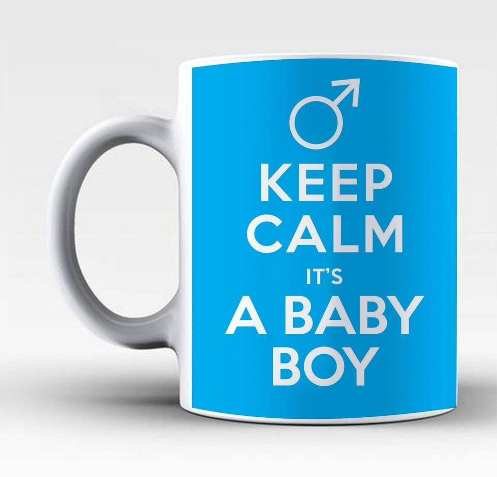 Keep Calm Its A Boy Girl Twins Baby Shower Party Drink Glass Mugs Gift Present