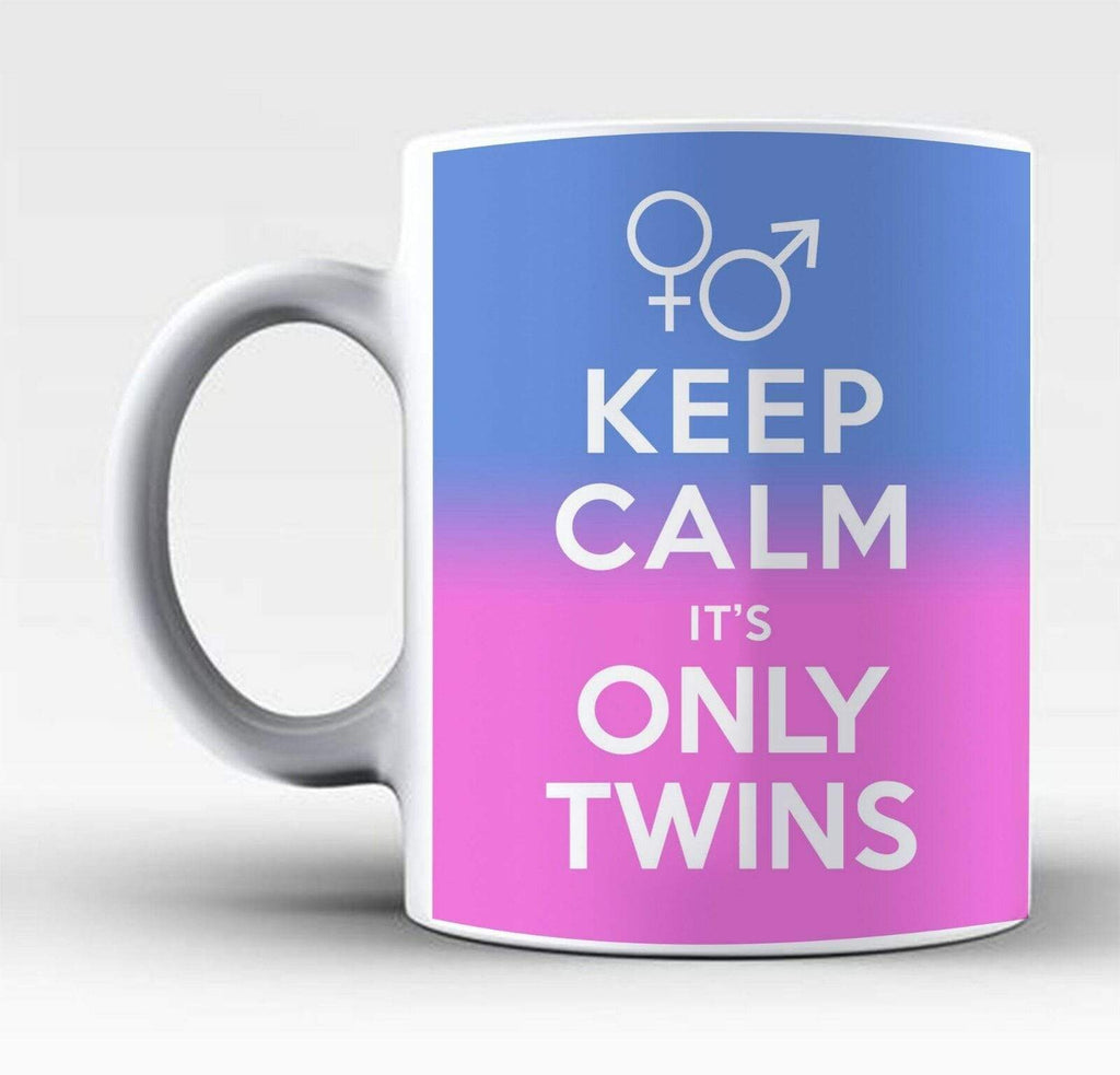 Keep Calm Its A Boy Girl Twins Baby Shower Party Drink Glass Mugs Gift Present