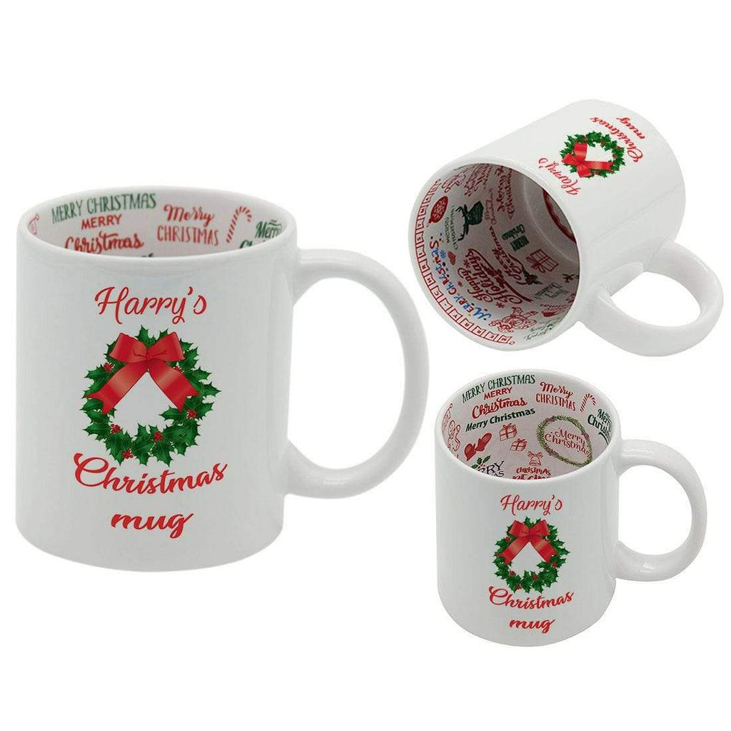 Personalise Christmas Festive Graffiti Xmas Drink Cup Glass Coffee Tea Mug Gift