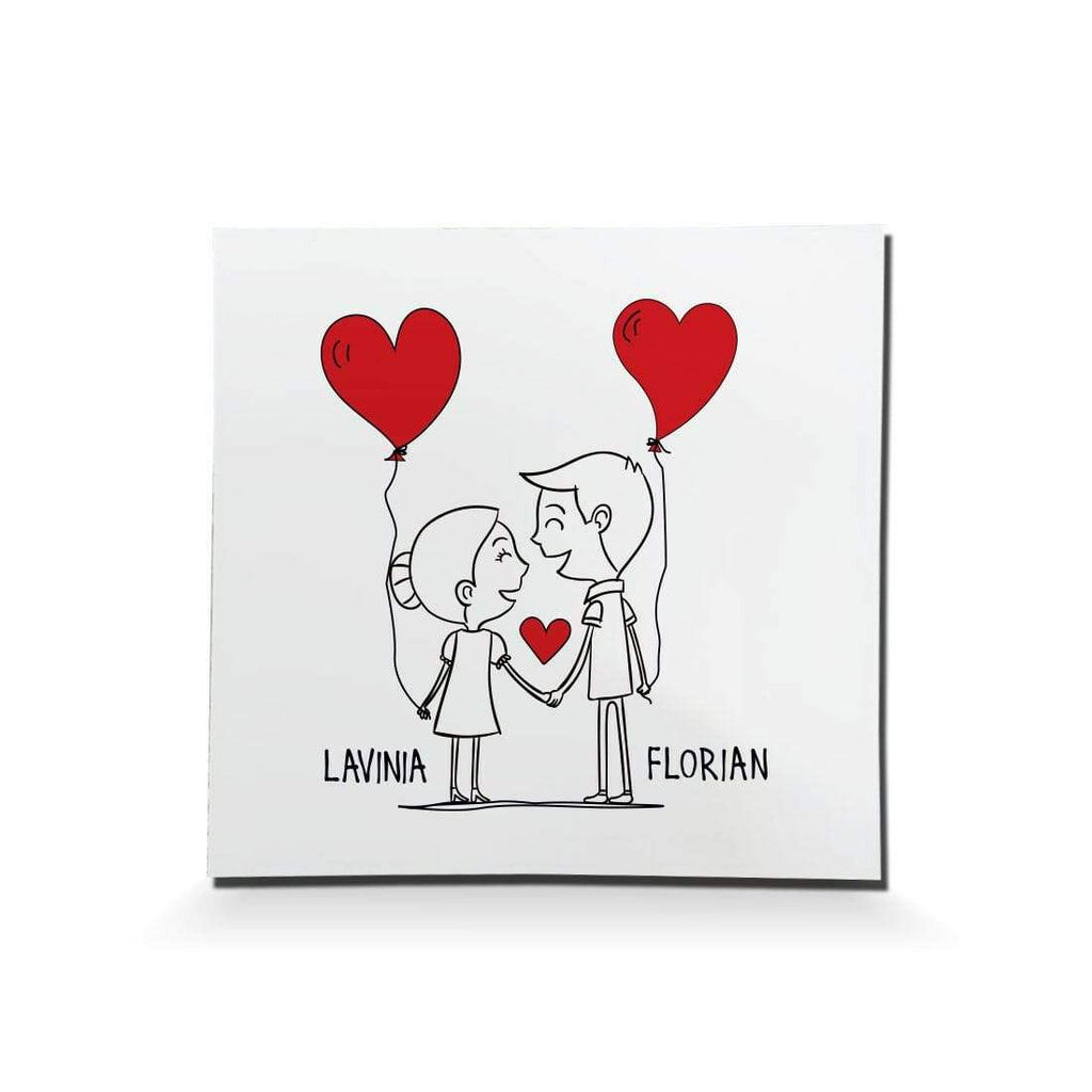 Personalised Valentines Day Gift Mug Coaster Card For Him & Her With Names Set 1