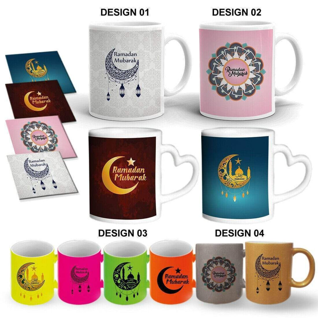 Ramadan Mubarak Gift Present Mug Glass Cup Gift With Or Without A Coaster Set D1