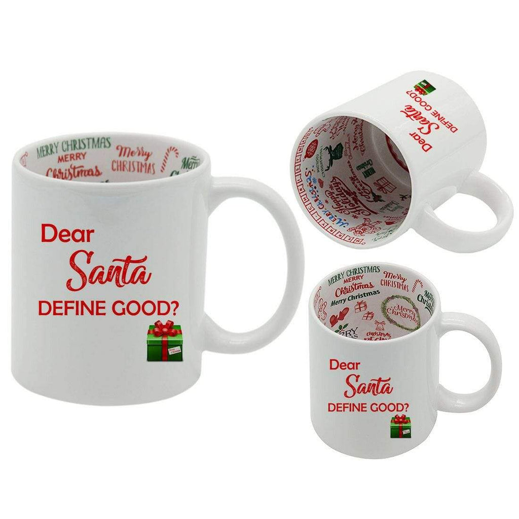 I Love Christmas Festive Graffiti Santa Drink Cup Glass Coffee Tea Mug Gift 2