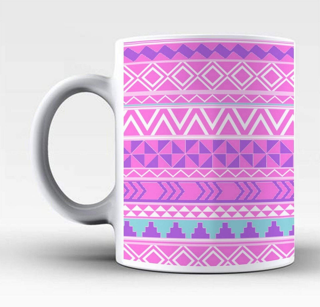 Ideal Tea Coffee Mug Perfect Gift Present Aztec Colourful Stripes Drink Glass