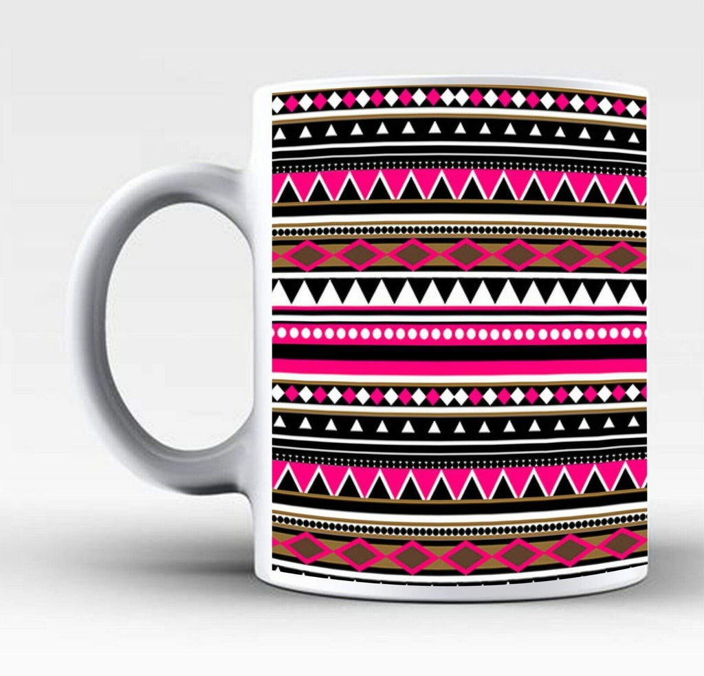 Ideal Tea Coffee Mug Perfect Gift Present Aztec Colourful Stripes Drink Glass 2