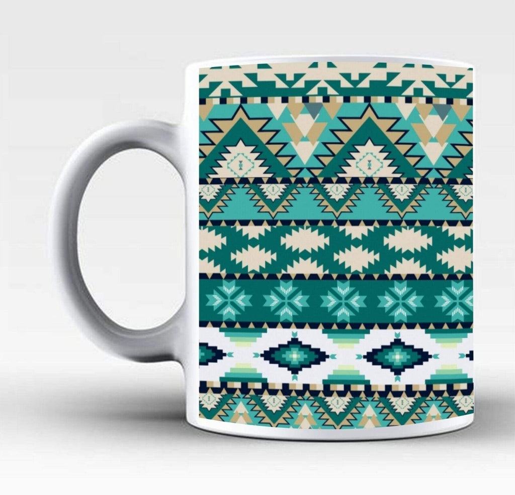 Ideal Tea Coffee Mug Perfect Gift Present Aztec Colourful Stripes Drink Glass 2