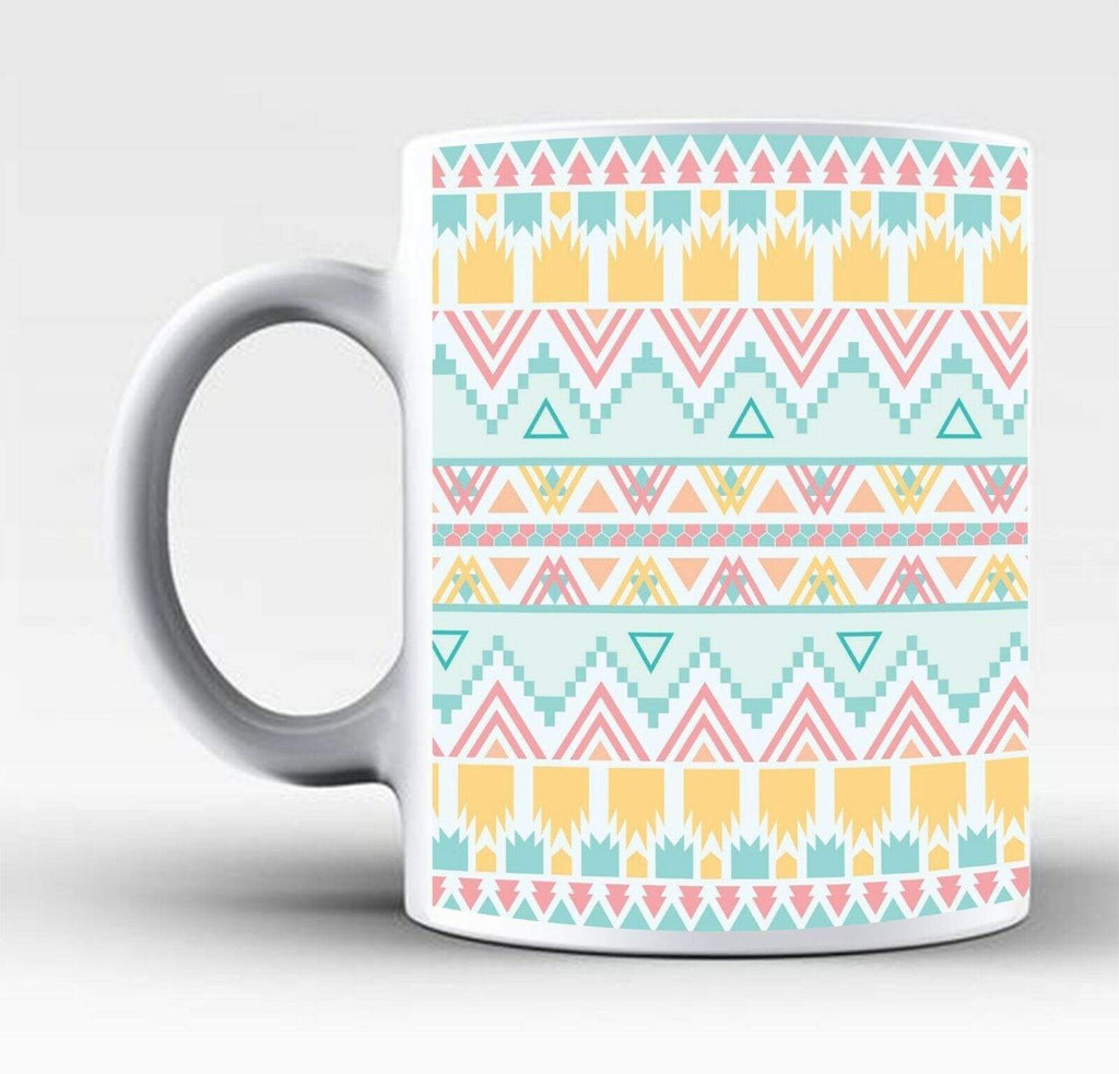 Ideal Tea Coffee Mug Perfect Gift Present Aztec Colourful Stripes Drink Glass 2