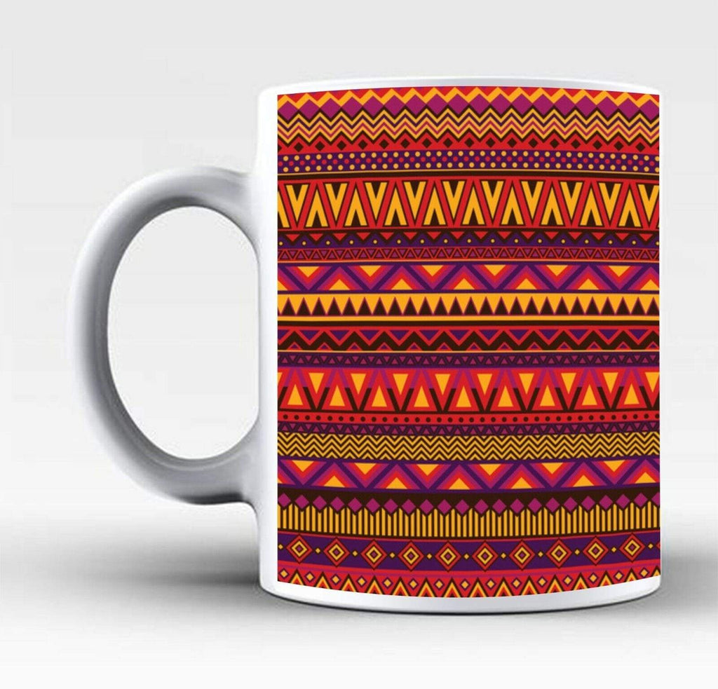 Ideal Tea Coffee Mug Perfect Gift Present Aztec Colourful Stripes Drink Glass 2