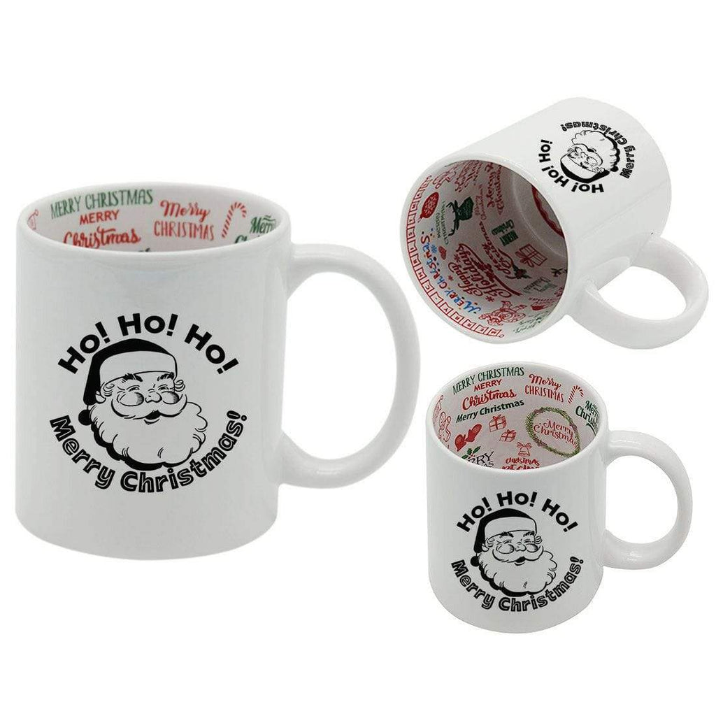 I Love Christmas Festive Graffiti Santa Drink Cup Glass Coffee Tea Mug Gift 3