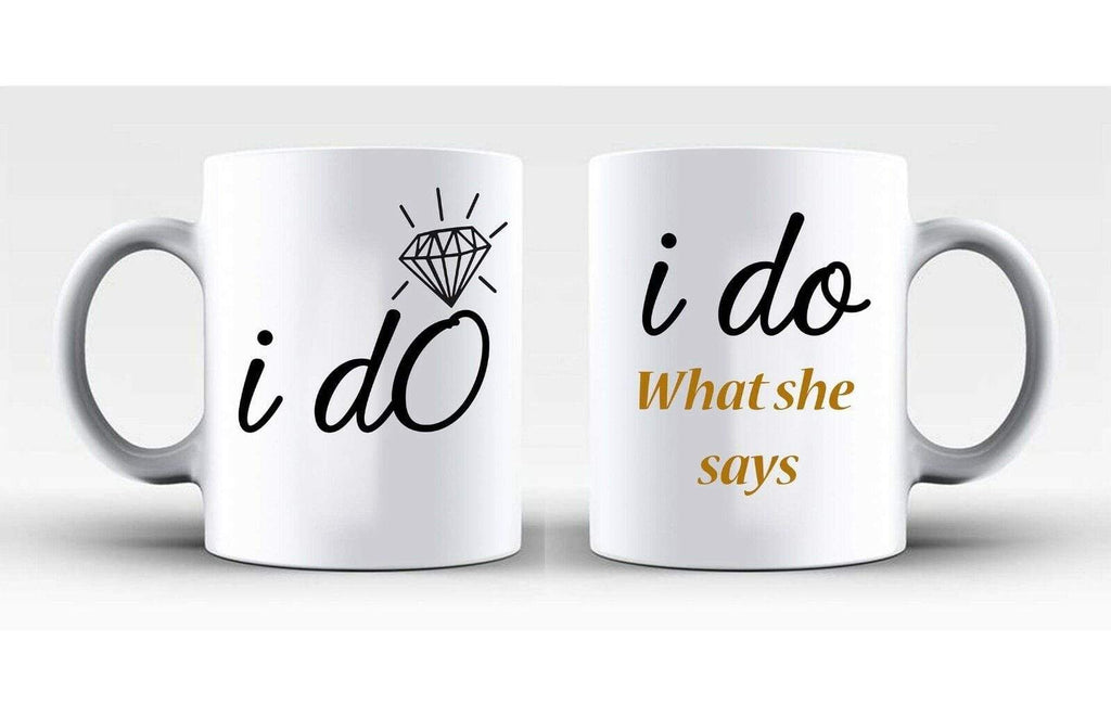 Personalised Set Of 2 Mr & Mrs Husband Wife Mugs Wedding Gift Engagement Present