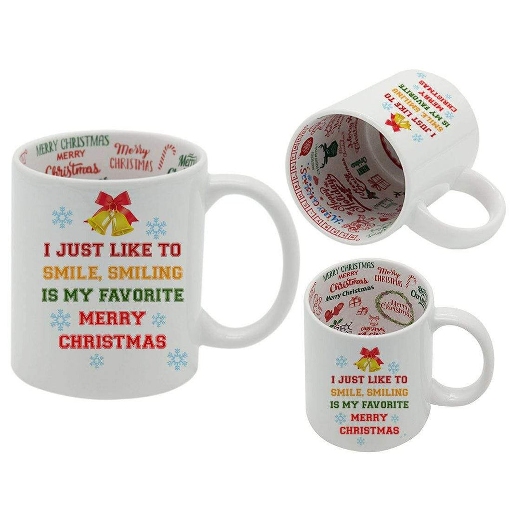 I Love Christmas Festive Graffiti Santa Drink Cup Glass Coffee Tea Mug Gift 2